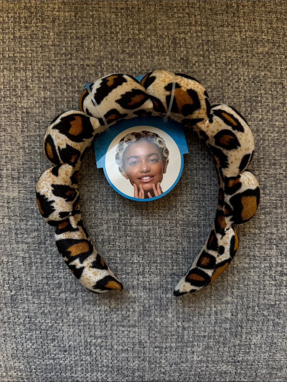 Leopard Print Padded Headband - Brown/Black